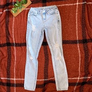 Refuge light wash jeans with holes